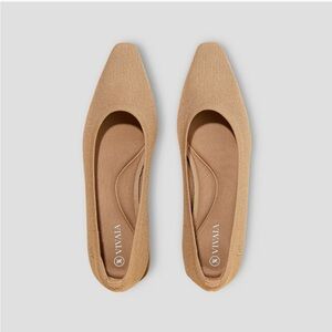 Vivaia Minnie Small Square-Toe Heels in Tan Mesh, Size 38.5